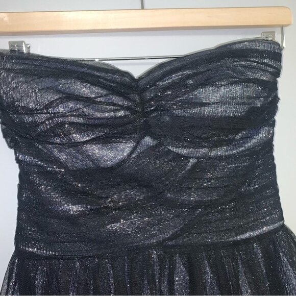 dELiA*s Dress Size‎ 5/6 Black Silver Tulle Tutu Formal Cocktail Strapless Straps - Picture 4 of 12